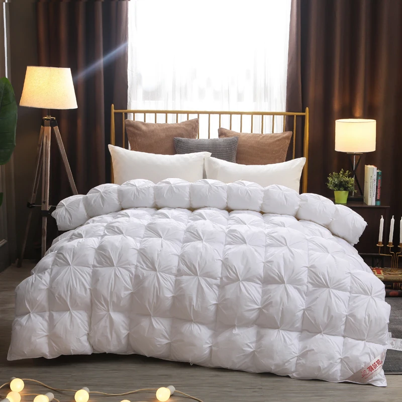 double-faced velvet real wool quilt warm blanket core extra thick 8 kg double edredones comforter White goose down quilt cover