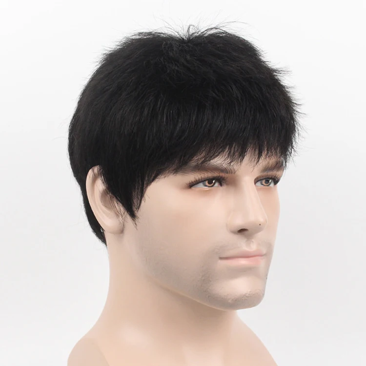 Factory Wholesale Cheap 100 Human Hair Wigs For Men Short Brazilian