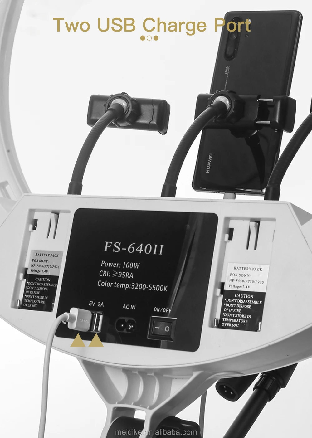 Large 22 inch led ring light 640pcs SMD LEDs with flexible phone holder FS-640 kit