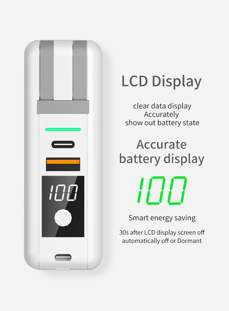Fold design 3 in 115w fast charge wireless charger stand 10000mah fast charging adapter Wireless Powerbank for all phones RK-C44 - ANKUX.COM
