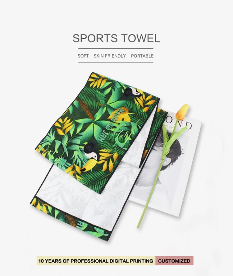 Cheap, high quality, best selling customized cotton printed sports towel