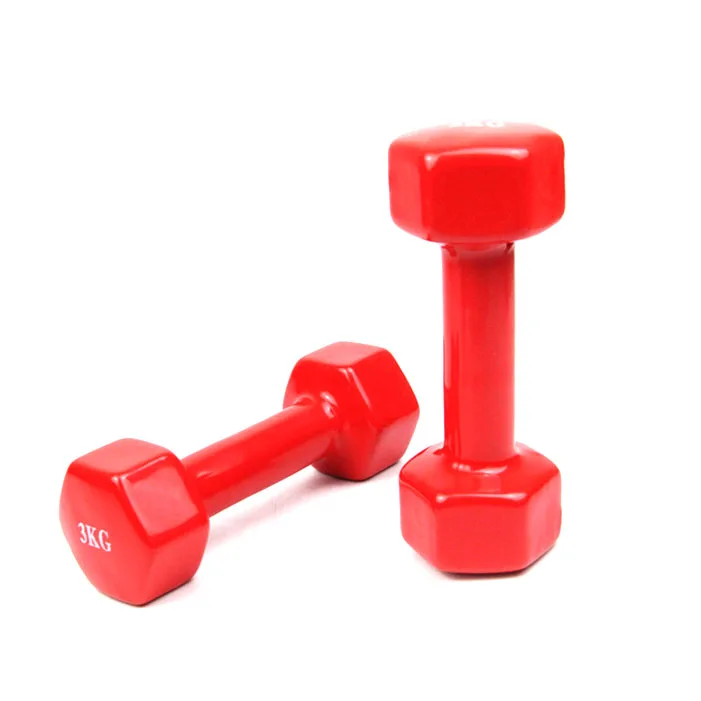 Colorful 1 Kg Dumbbell Set Vinyl Dipping Pvc Neoprene Portable Gym Solid Cast Iron Dumbbell