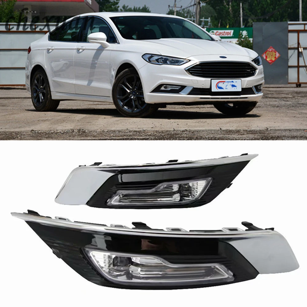 12v Car LED For Fusion Mondeo 2018 DRL Daytime Running Lights Daylight Driving Lamp ABS Fog Lamp Cover Car-Styling