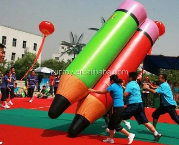 Outdoor Sport Inflatable Pencil For Team Building Interactive Inflatable Team Building Games 