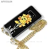 Cross body crossbody silicone necklace handphone cell phone case with shoulder metal chain for Samsung for Galaxy S10 for women