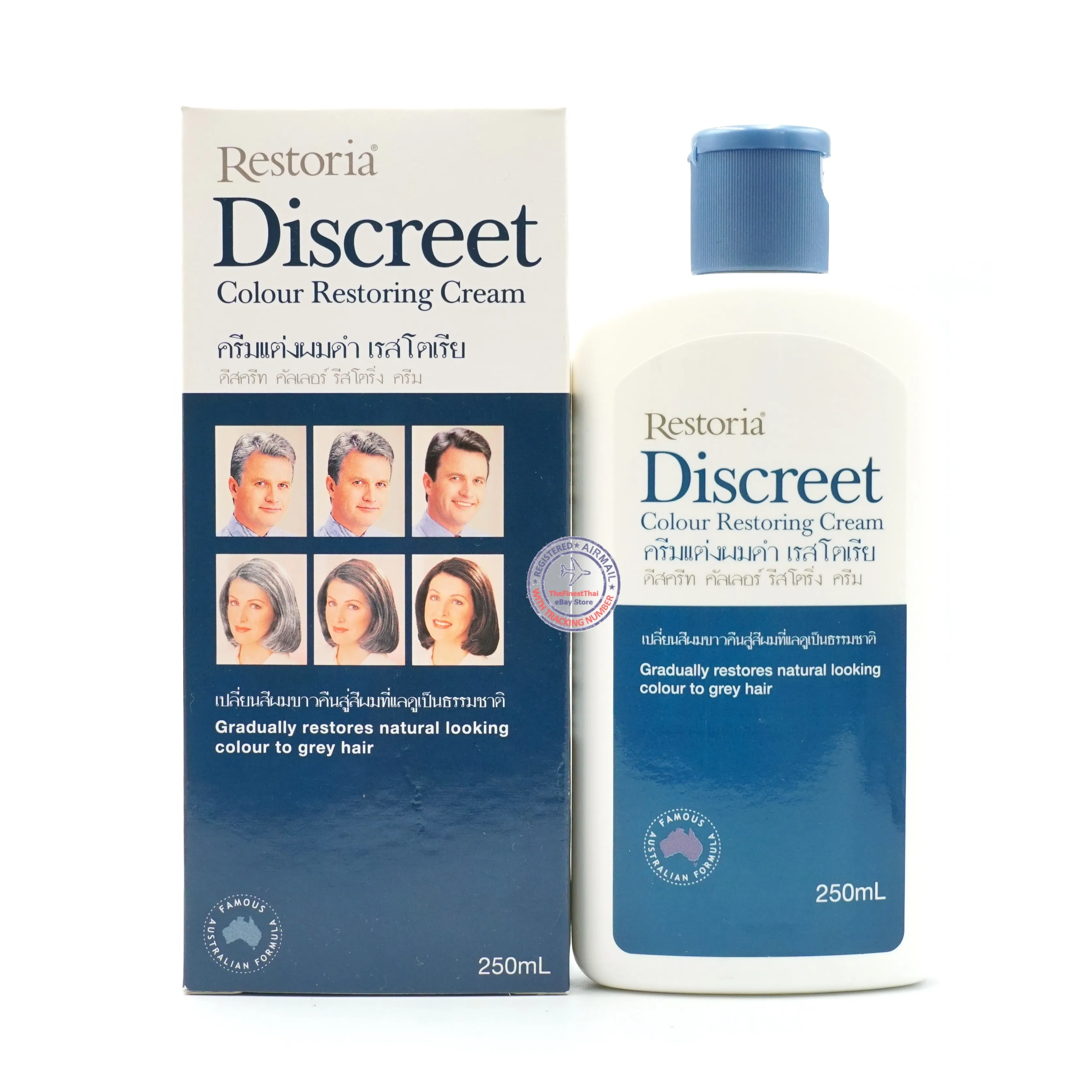 Restoria Discreet Hair Colour Restoring Cream 250ml Premium Quality