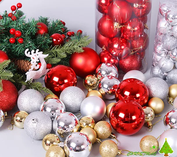 6cm Xmas Electroplate Christmas Balls Christmas Hanging Ball Ornaments ...