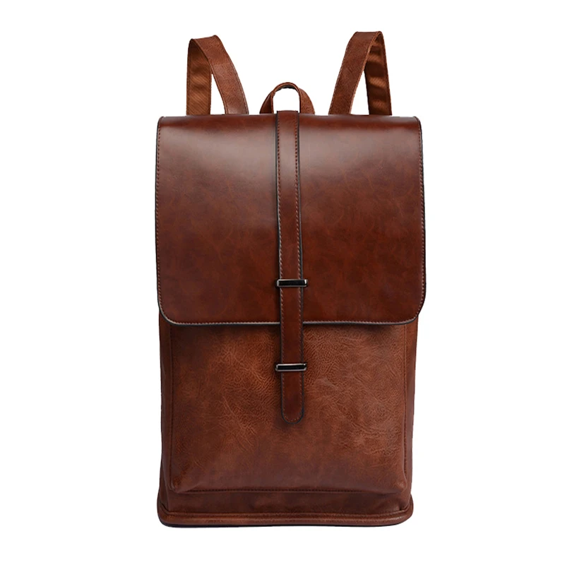 mochilas Brand Men Backpacks Vintage Leather Male Laptop Backpack Business Rucksack Travel School Bag For College Casual Daypack Mochila