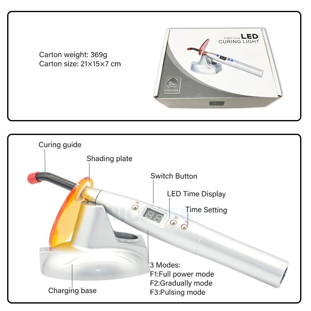 Dental Wireless Curing Light Dentist Cordless Led Blueray Dentistry