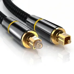 Nylon Braid Toslink Plug Fiber Optic Toslink Jack SPDIF Digital Audio Toslink Fiber Cable 1M to 20M