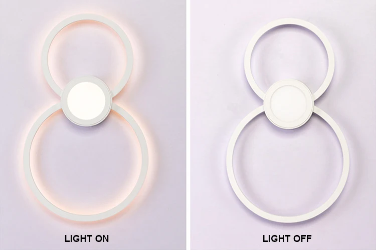 Indoor modern two round aluminum ceiling light linear LED wall light