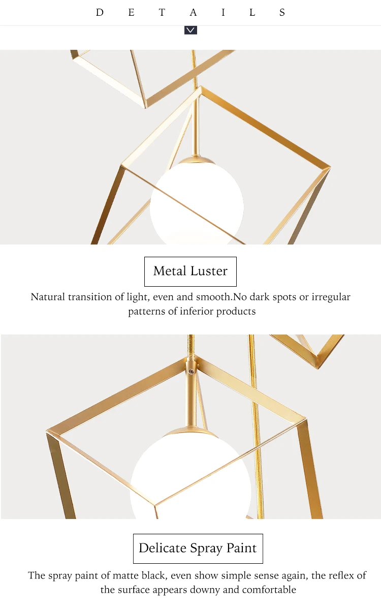 Modern Gold Metal Frame Chandelier G9 Bulbs  Hanging Pendant light For Restaurant