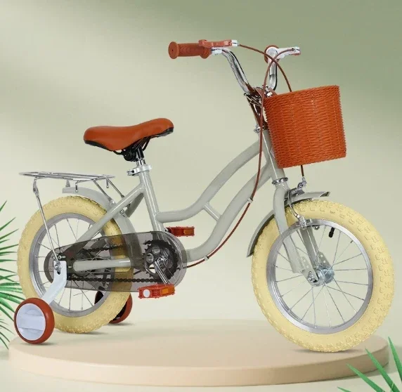 product girls princess bike 12 18 inch with rear seat  flash training wheels retro style kids bicycle-2