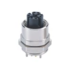 New model waterproof IP67 Shielded m12 panel mount x code 8p pcb pin signal connector with rear fastened