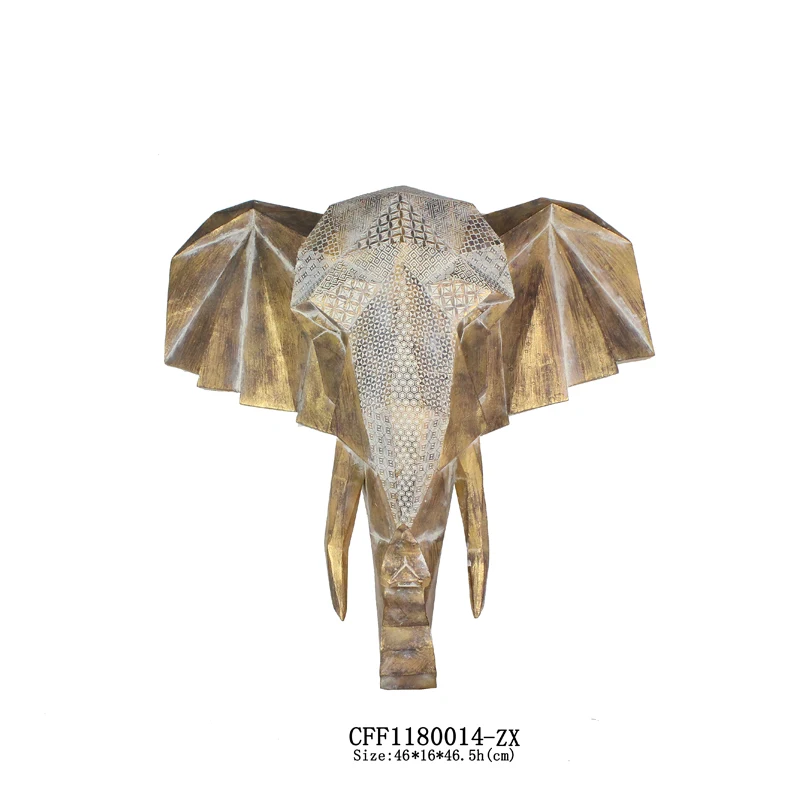 Decorative Animal Pattern Elephant Hand Statue SCULPTURE Artificial Wholesales Resin for Wall Decor Europe Wall Dcoration Silver supplier