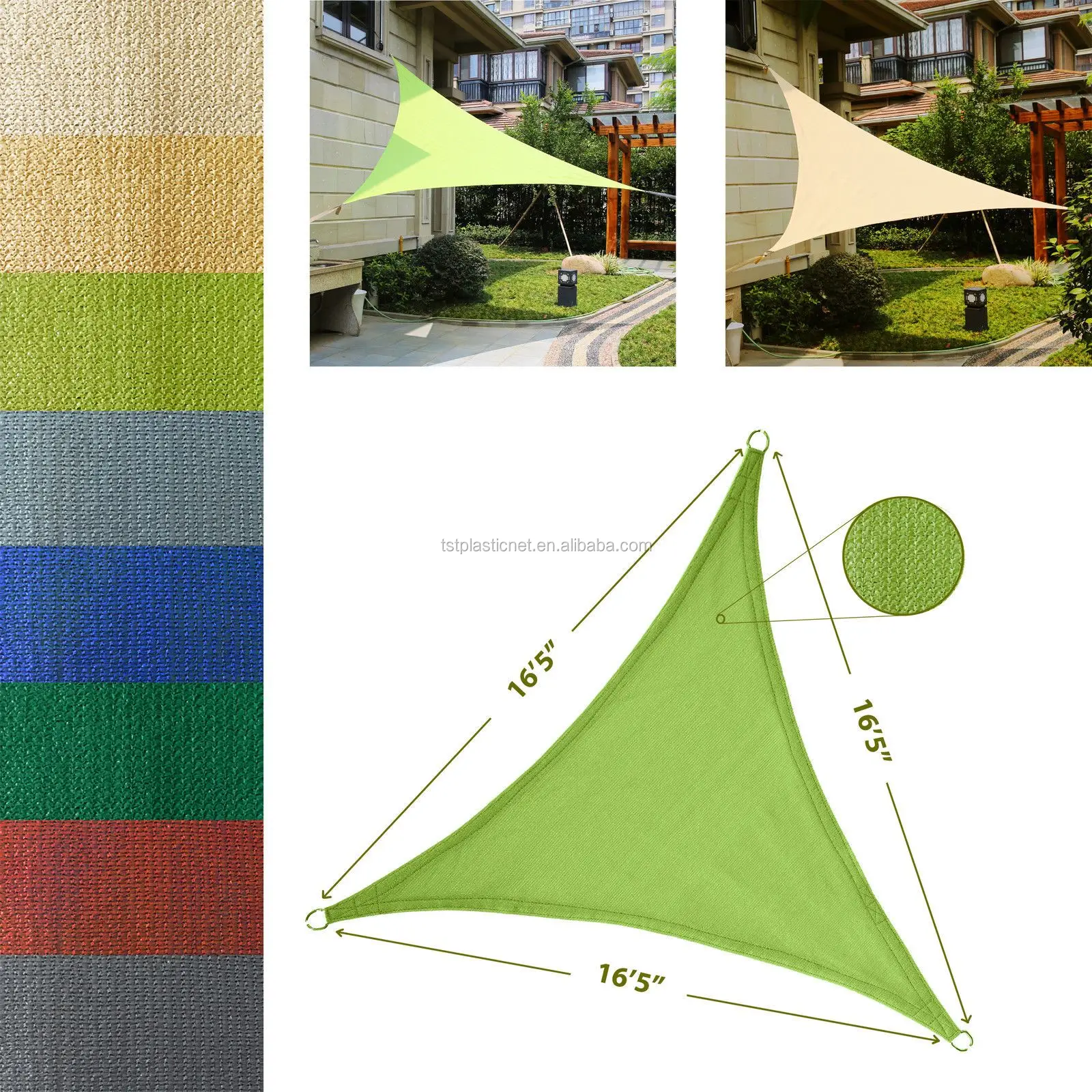 Garden Waterproof Shade Sail Tent 3*5m Rectangle Shade Sail Outdoor