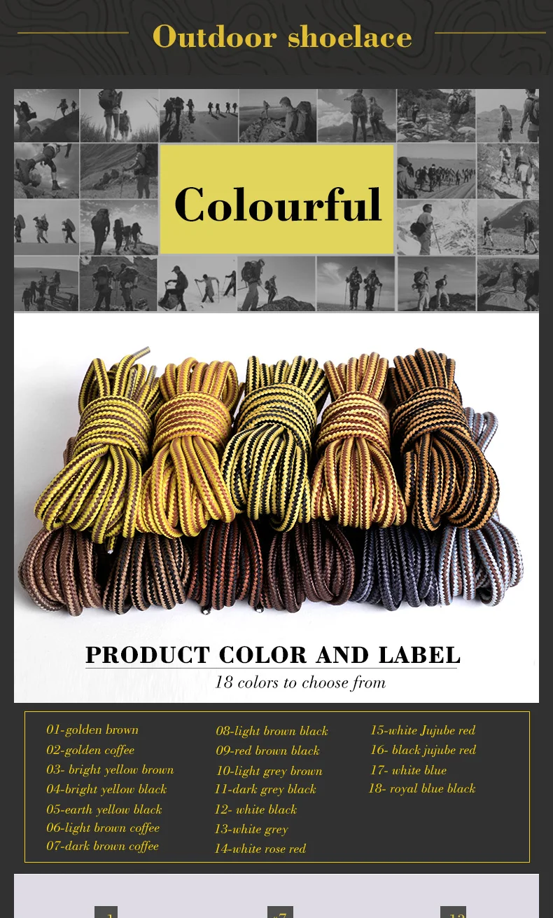 Rope Hiking Laces Bulk Shoelaces Striped Round Shoelace Martin Boot Shoelaces Buy Bulk