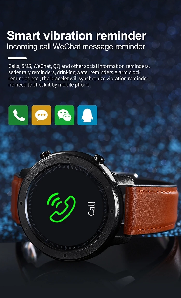 2021 t30全圆形触摸屏bt呼叫音乐播放器运动智能手表智能男性