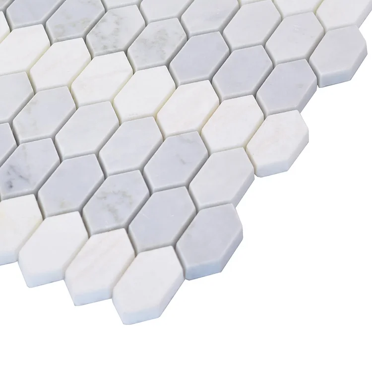 Moonight Modern Design Carrara Acquabianca Hexagon Marble Mosaic For Backsplash And Wall