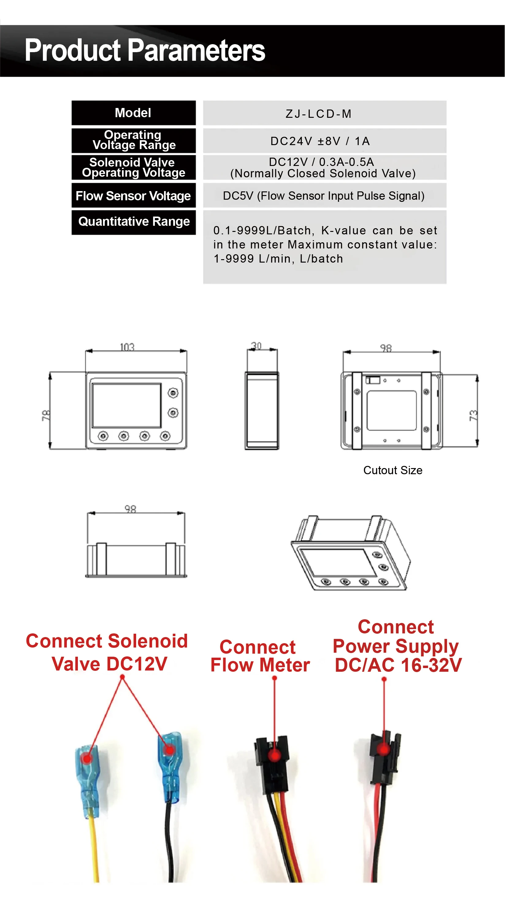 S402 S403 G3/4 Digitaler Wasserdurchflussensor, Magnetventil, Wasserdurchflussregler-Set – Detail 3