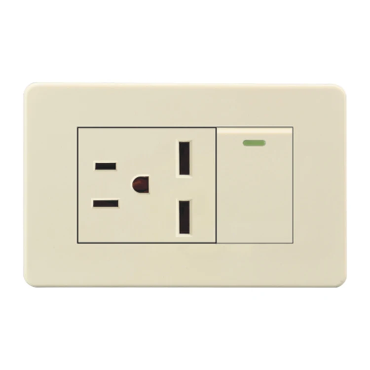US Standard Electric Light Switch 20A Double Usb 110-240V Wall Outlet Switch and Socket