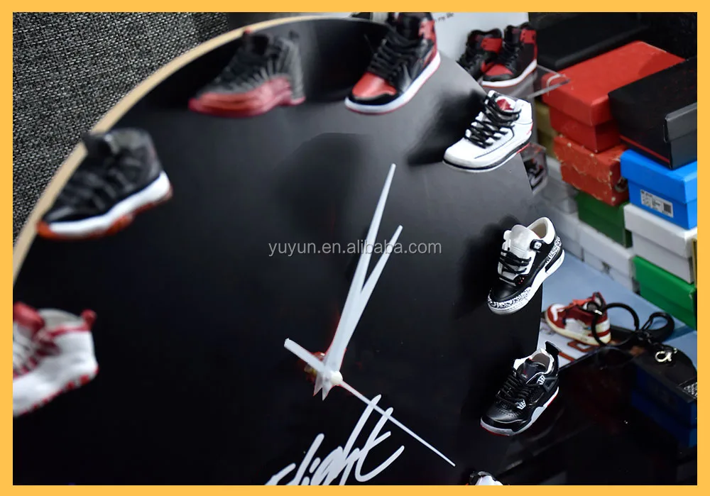clock with mini sneakers