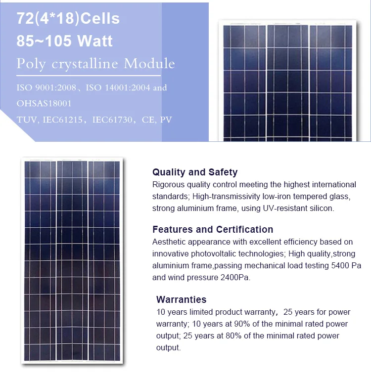 Xindun solar_panels solar_panel_making_machine 85W 90W 95W 100W 105W solar_panel_home solar_panel_price