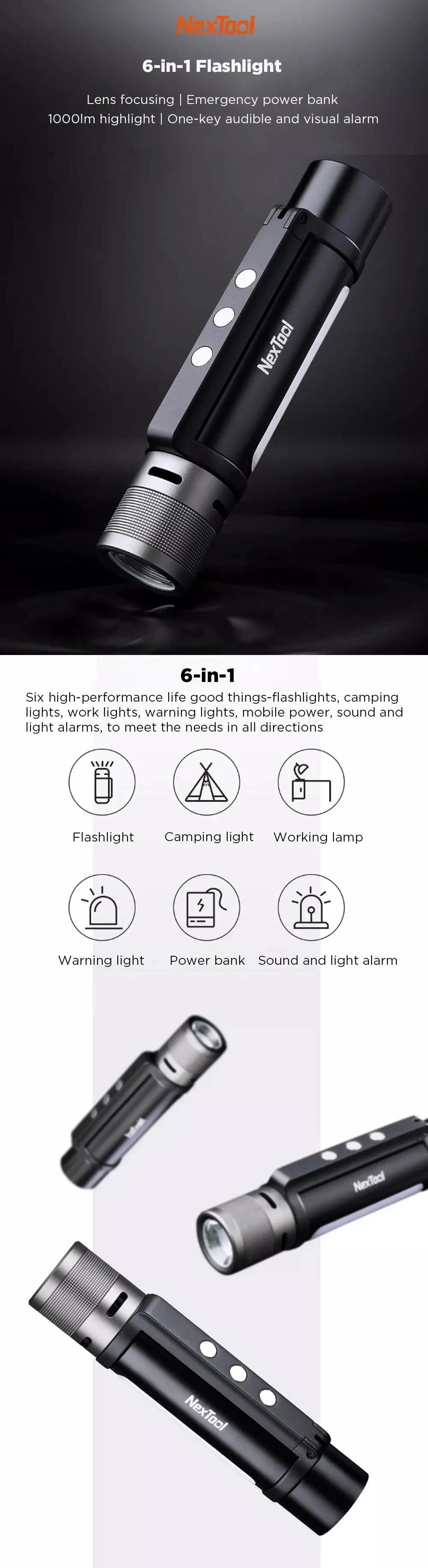 Kaufe Nextool 6-in-1-Multifunktions-Notfallwerkzeug-Set,  Radio-Taschenlampe, Handkurbel, Stromgeneratoren, Bank, Alarm-Set für hohe  Dezibel
