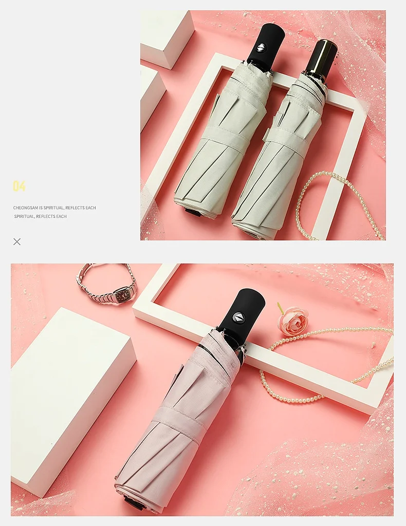 Wholesale Rain Shine Fully Automatic Large Size Umbrella Customizable Advertising 8K Modern Daisy Sun Protection Sunshade Travel