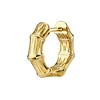 Chinese elements fashion 925 silver bamboo wide huggie hoop earrings jewelry