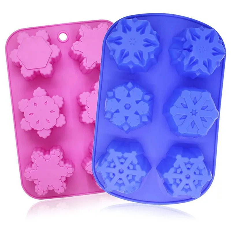 Cool Snowflake Shaped Silicone Mold Handmade Soap Chocolate Jelly ...