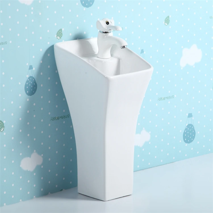Modern high quality european style bathroom wash basin sink ceramic pedestal basin