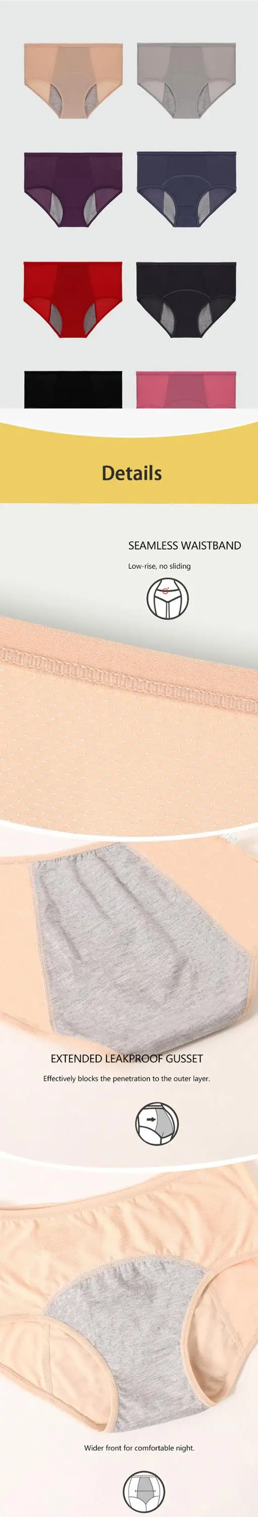 Enerup Protective Soft Calcinhas Feminina Proof Bragas De Mujer Female Ladies Briefs Lingerie Women's Underwear Period Panties