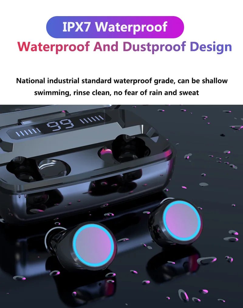 M11 Tws Noise Cancelling Wireless Bluetooth Headset Led Display Stereo