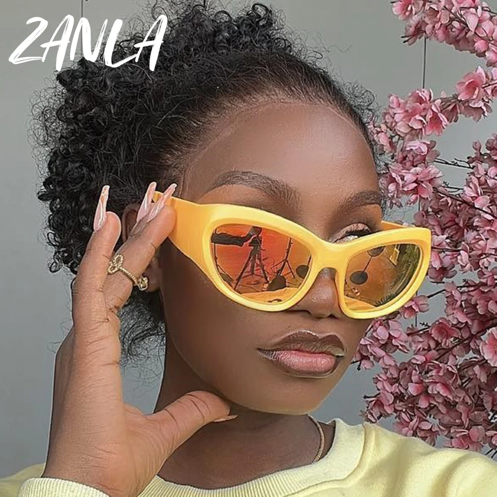 2023 New Ins Sports Sunglasses Goggle Women Retro Wrap Around Sun Glasses Men Y2k Shades Oversized Cat Eye Eyewear Da Sole Donna