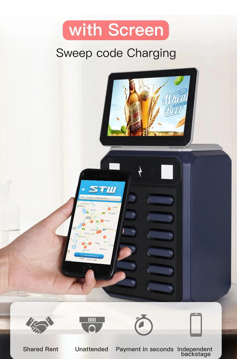 Restaurant Mobile Phone Portable Chargers Station Sharing Power Bank 5000mah Rent Powerbank