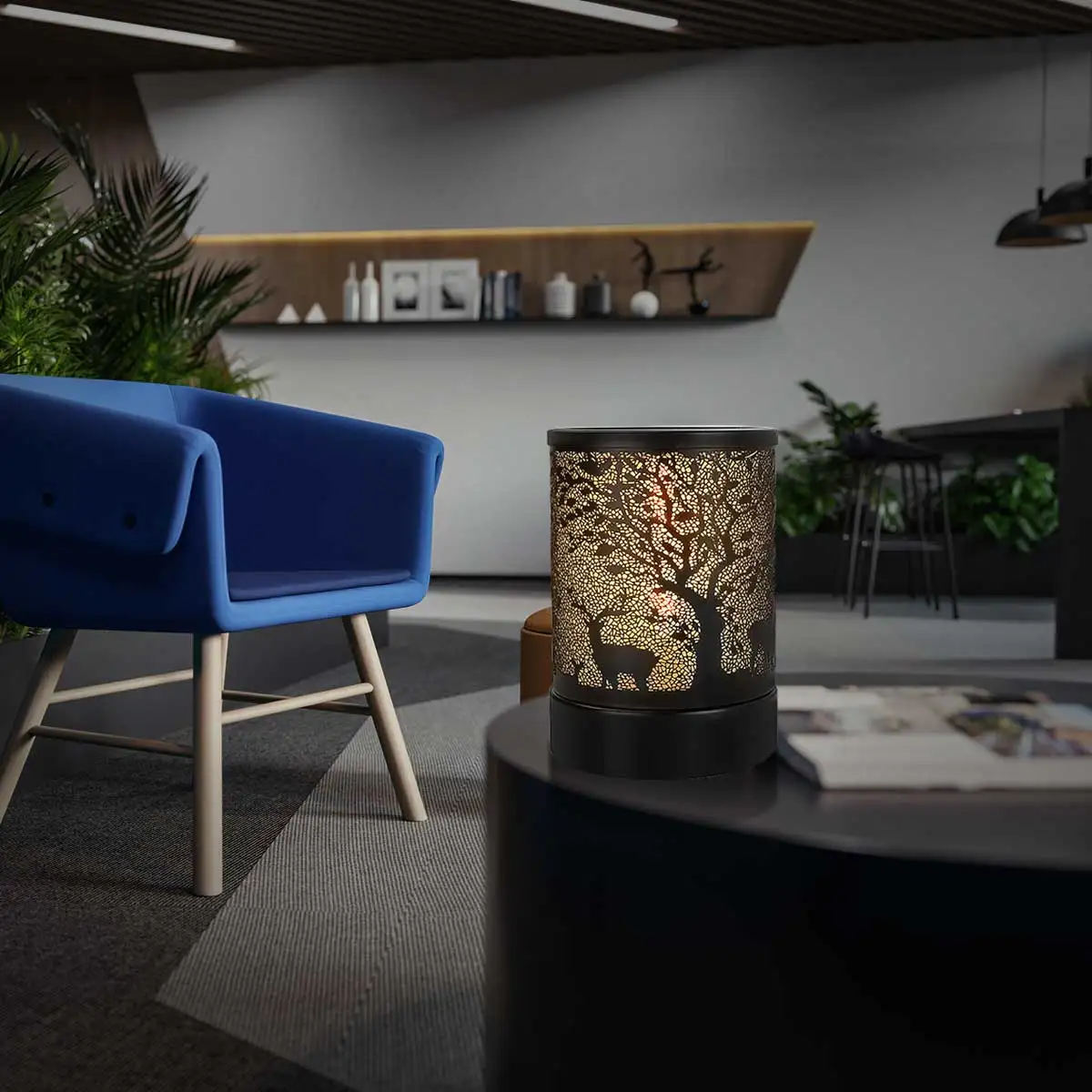 Electric Wax Melt Warmer With Timer(4 8 12h) Black Metal Forest World