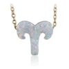 Two sets OP06 12 zodiac signs opal 925 sterling silver box chain necklace