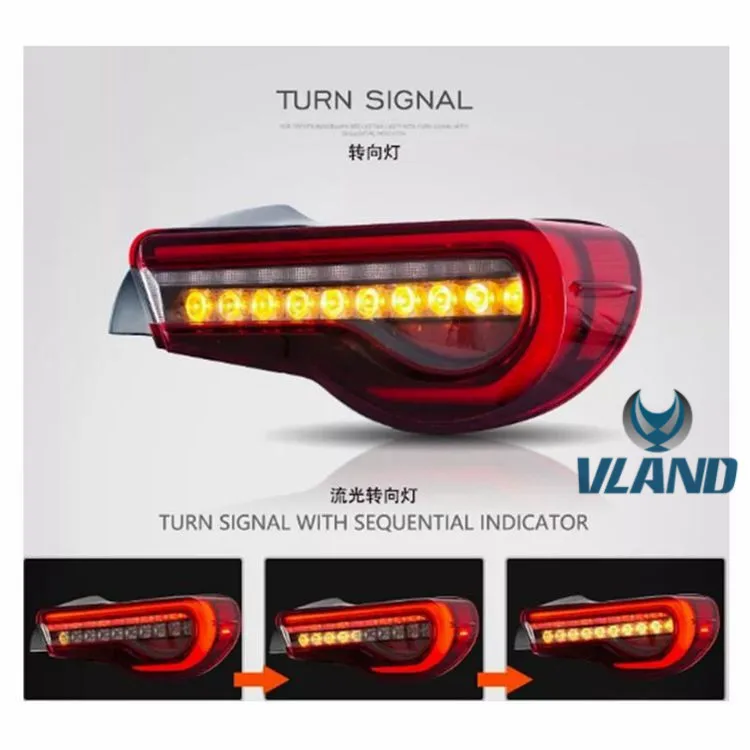 Vland Car Lamp Manufacturer For GT86 FT86 2012 2014 2016 2018 Full-LED Taillights For BRZ 2013-2015 LED Tail Lamp Plug and Play