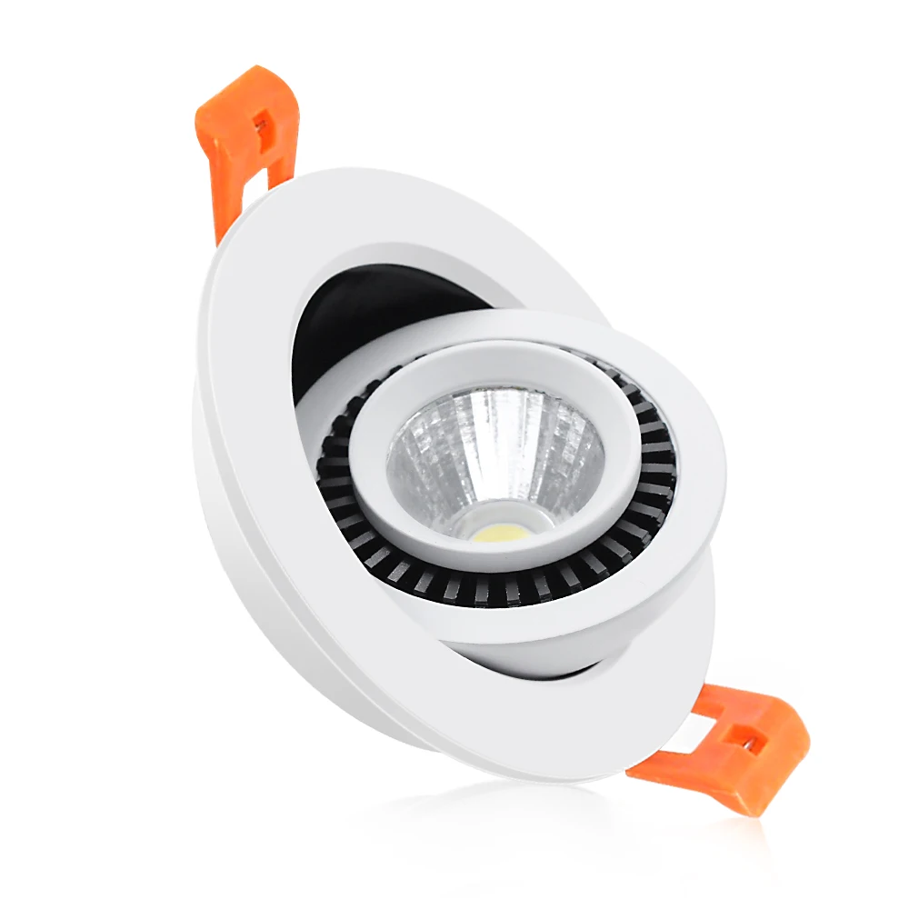 Dimmable LED Recessed Down Light Slim Adjustable Eyeball Downlight LED, No Can Needed Showcase Ddjustable LED Lights