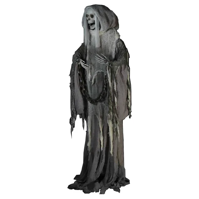 Halloween Decoration Life Size Animated Standing Reaper In Creepy Cloth ...