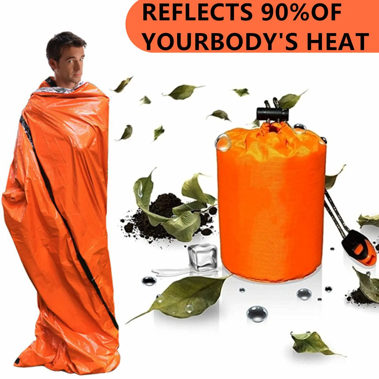 Kongbo Pe Emergency Sleeping Bag Survival Thermal Bivvy Sack Use As