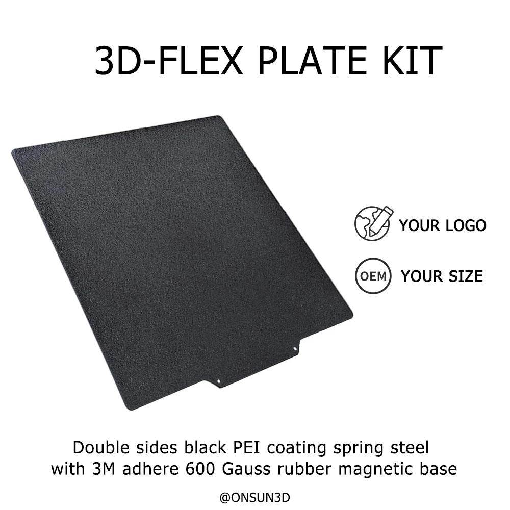 Oem Size Pei Flex Plate Spring Steel Double Sided Pei Powder Coated