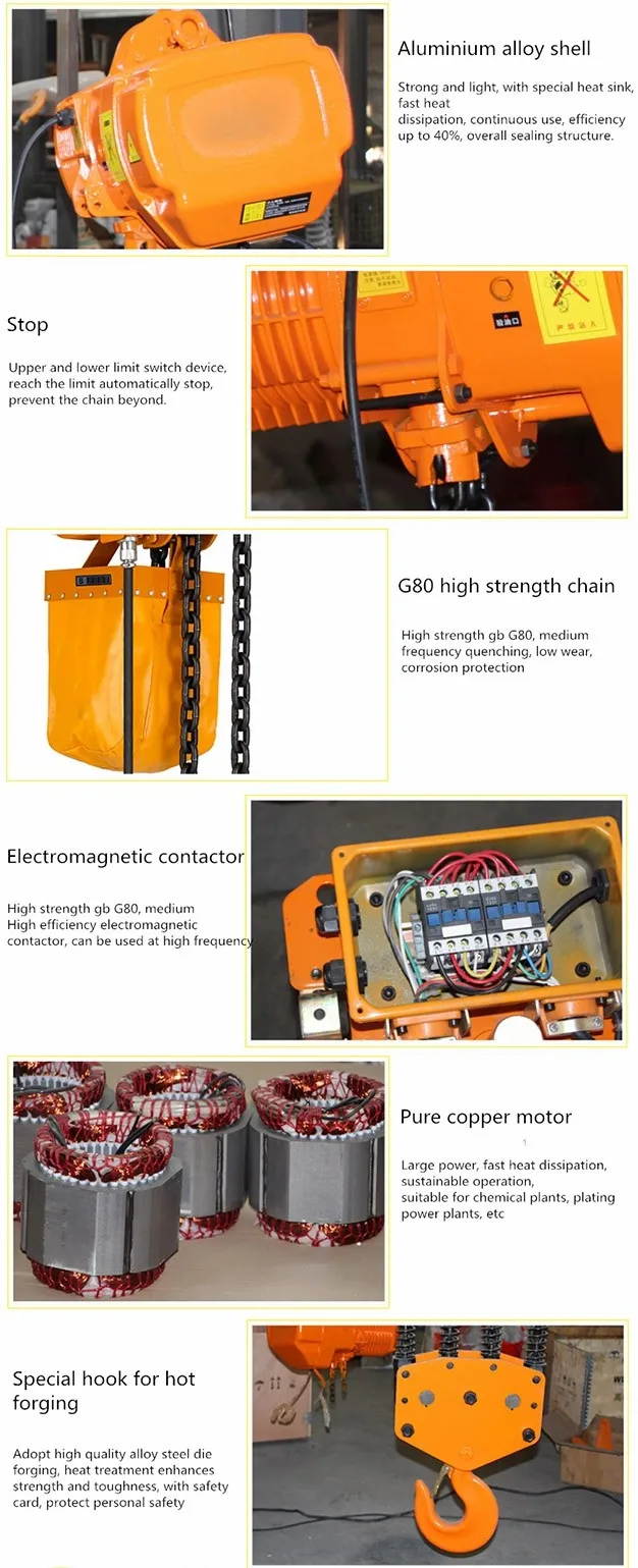 Pulley system lifting loop chain electric hoist  double chain electric chain block