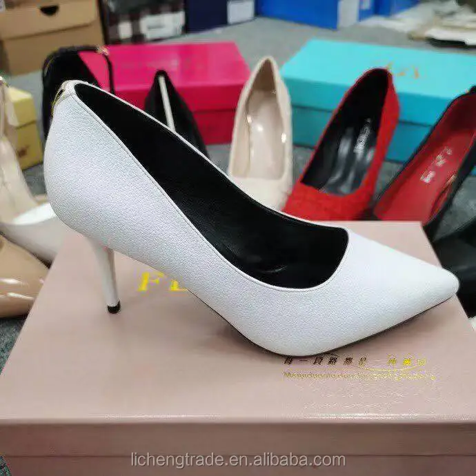 Women Ankle Strip Elegant Closed Pointed Toe Pumps High Heel Mixed ...