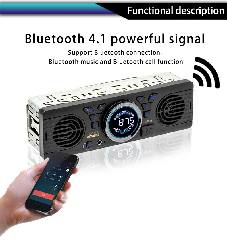 Av252B 12V Bluetooth 2.1 Edr Fahrzeug Elektronik In-Dash Mp3 Audio Player Z8W8 