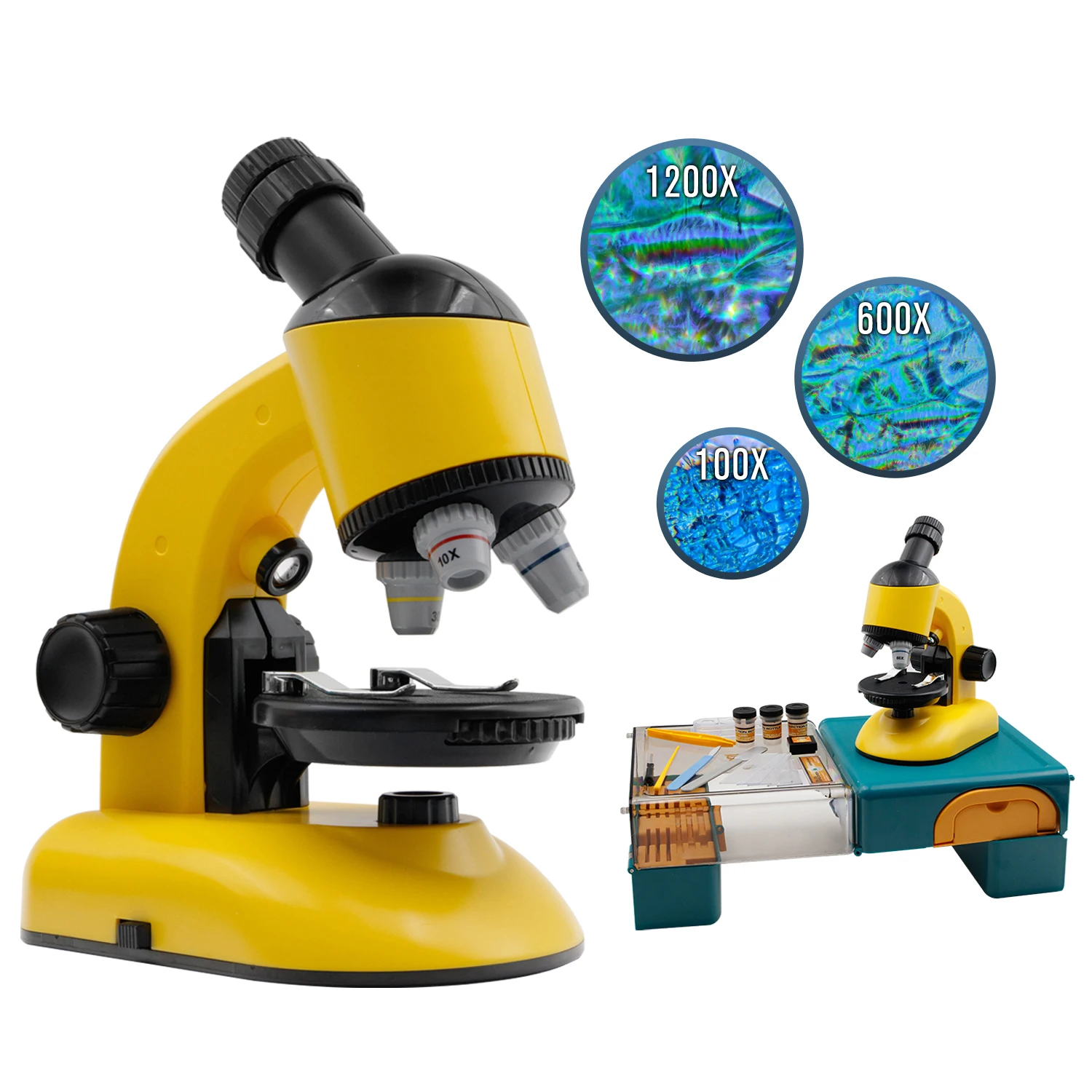Educational Portable Science Kit Microscope Toy Rotates And Folds Tools ...