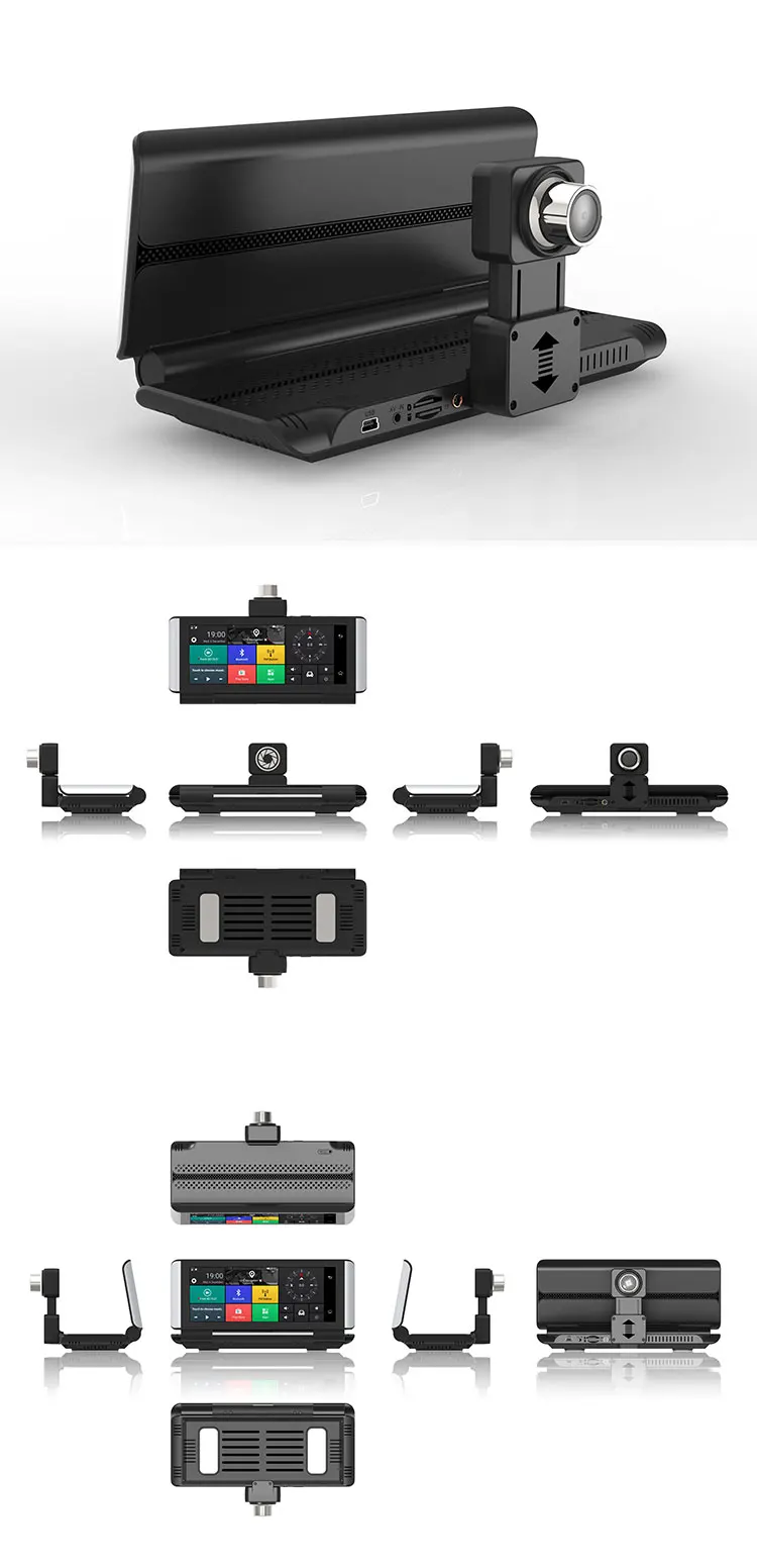 Dash Cam 7 "HD Car DVR Dash Камера Арткы Көрүнүш Камера менен Кош линза Video Auto Auto DVR Камера Авто камера