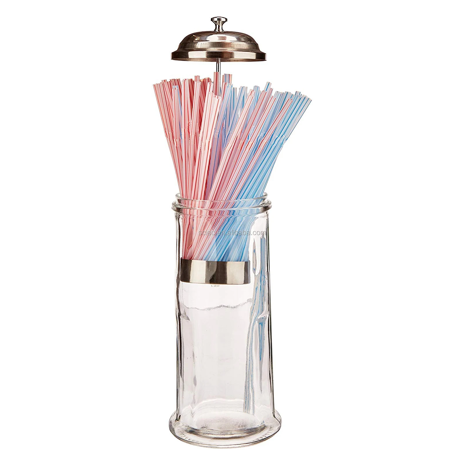 Creative Glass Straw Holder Dispenser For Kitchen Milk Tea Shop Coffee Shop Pop Up Straw Lid