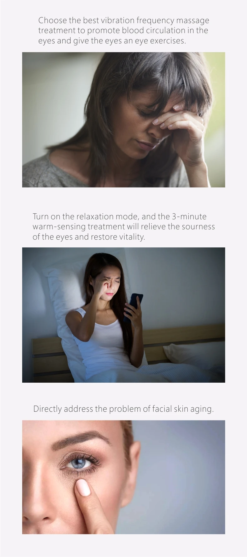 2024 Big smile new product  beauty Tool Sonic Vibration and EMS  Eye Device Heated Red Light Eye Massager Vibrating Massager